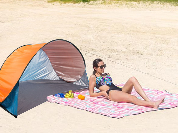 Uv auto-folding pop-up cort de plajă cu capac ecran mare