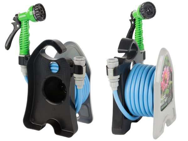 Wąż ogrodowy do podlewania na stojaku zwijany pistolet szybkozłaczka 10m