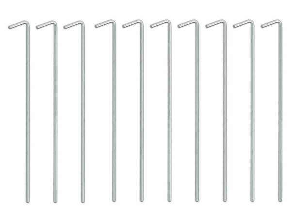 Tent pillars anchor pigs steel 24m 10pcs hook & lamp; loop pins