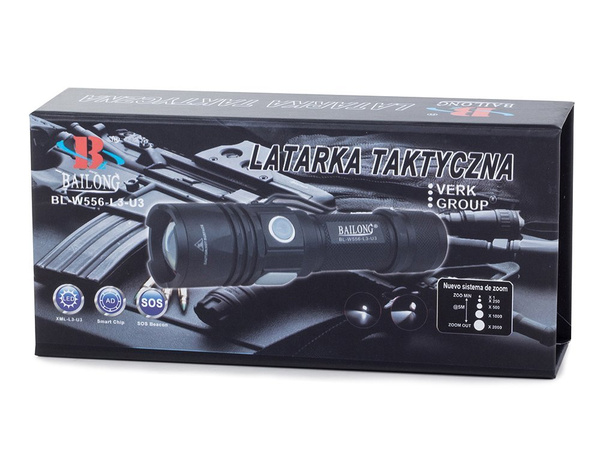 Linterna táctica bailong cree led xm-l3-u3 usb