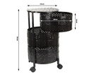 Kitchen shelf cupboard on wheels mobile trolley table 3 tier basket