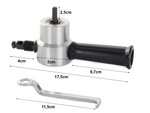 Sheet metal cutting attachment scissors on drill