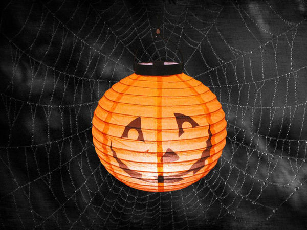 Lampion dynia led świecąca dekoracja ozdoba na halloween papierowy