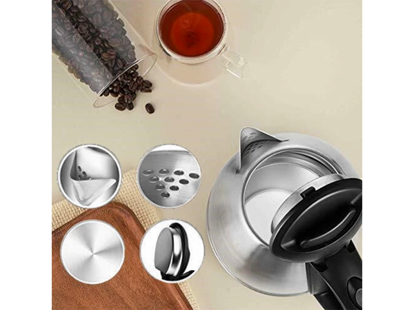 Electric kettle tea brewer set with heated base