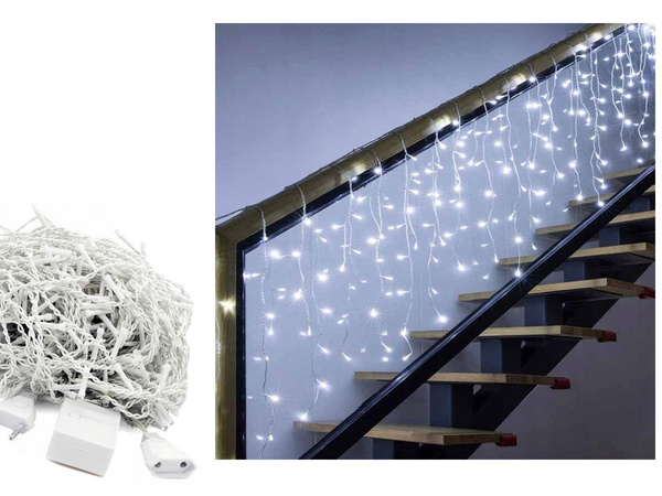 Fényfüggöny 300 led hideg fehér 10m kombinált karácsonyfa fényfüzér füzérrel