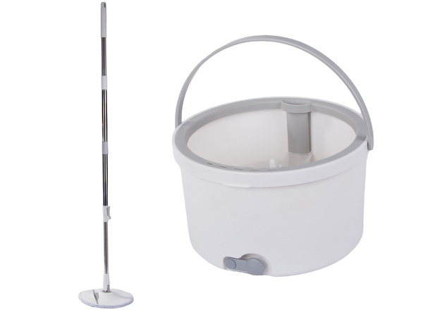Rotary mop 360 spin bucket set 2x microfibre pads