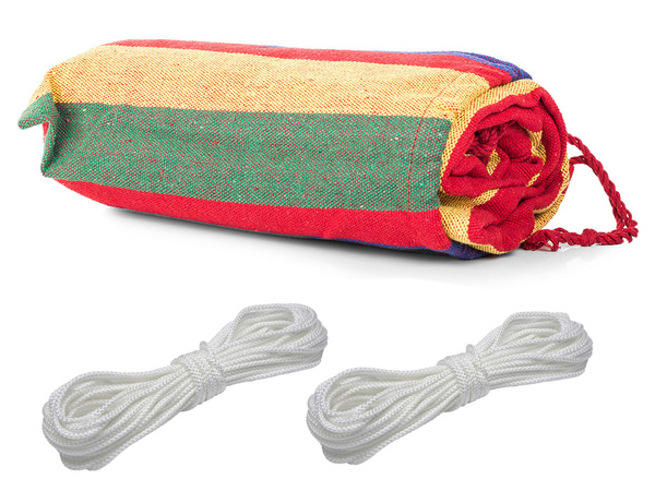 Színes csíkos kerti hammak egyszerű 200x80 pocket etui