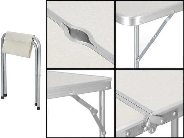 Folding camping table tourist table set with 4 chairs garden table