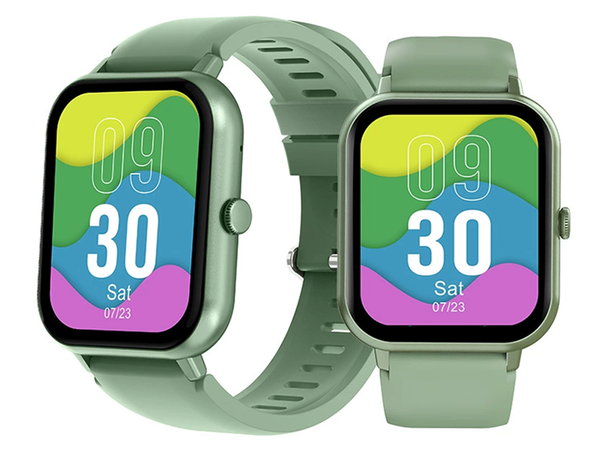 Smartwatch dámské pánské hodinky gumový řemínek sport bluetooth hovory zelená