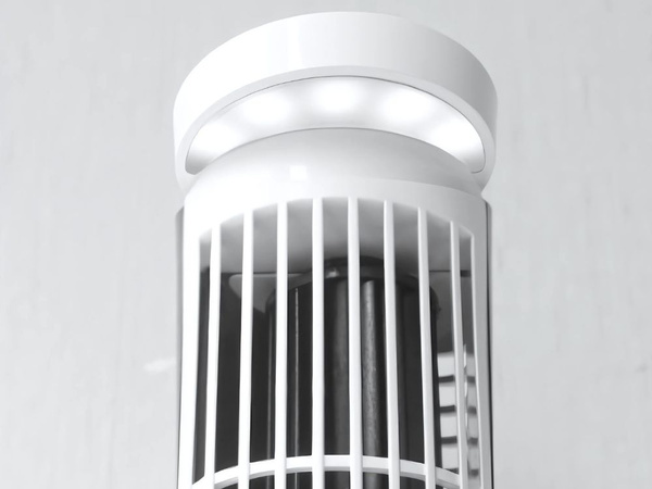 Mini sloupový stolní ventilátor s led světlem 2 rychlosti usb tichý provoz