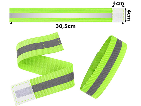 bande réfléchissante pour les yeux bracelet flexible jaune 2pcs
