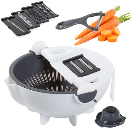 Vegetable slicer with strainer bowl