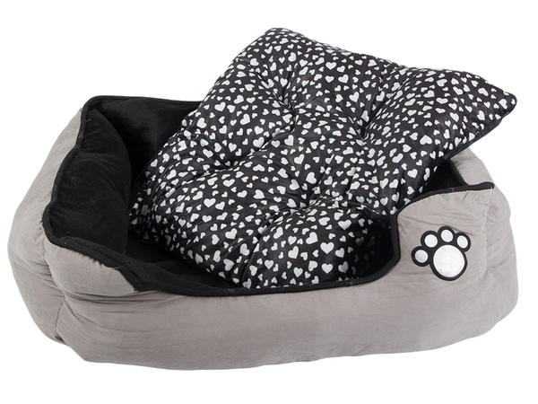 Cama de perro de felpa con cojín extraíble suave cómodo