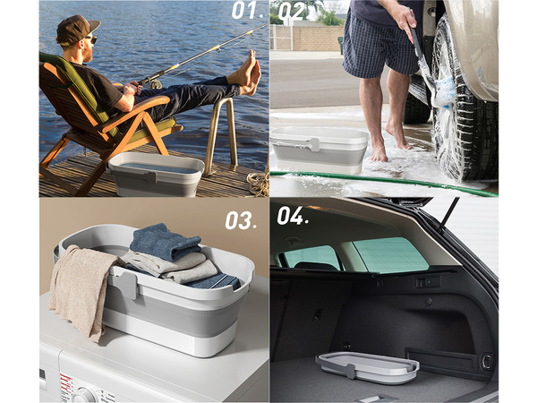 Bol pliant en silicone grand panier à linge compact voyage 10l