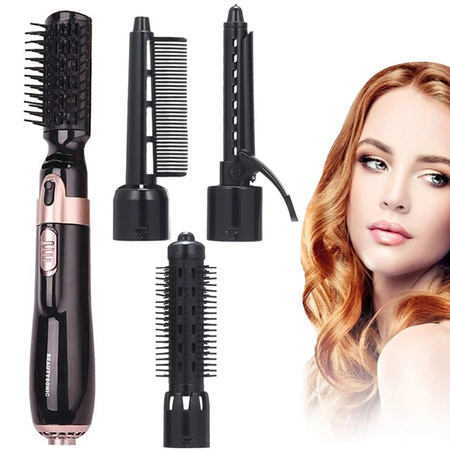 Hair dryer curling iron brush set 4in1