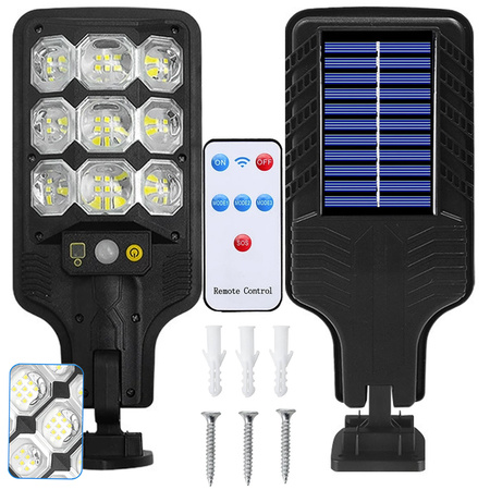 Āra saules led ielu lampa ar kustības un krēslas sensoru + tālvadības pults