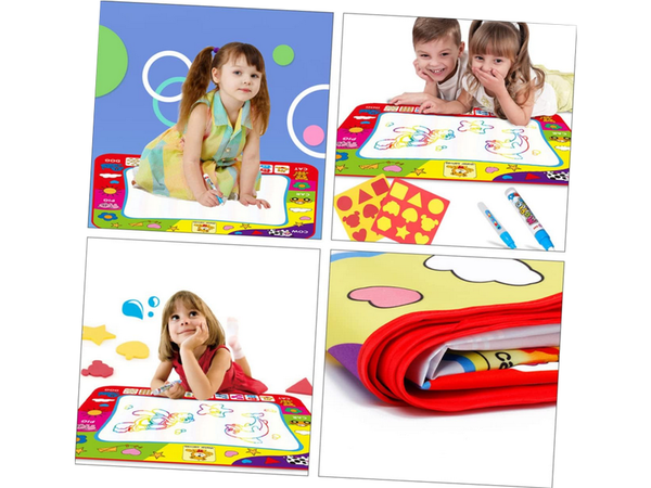 Tapis d'aquarelle grandes lettres chiffres éducation