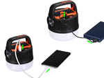 Lampe de camping rechargeable led usb touriste crochet solaire