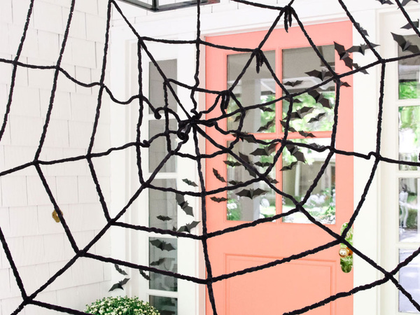 Artificial large spider web black halloween decoration