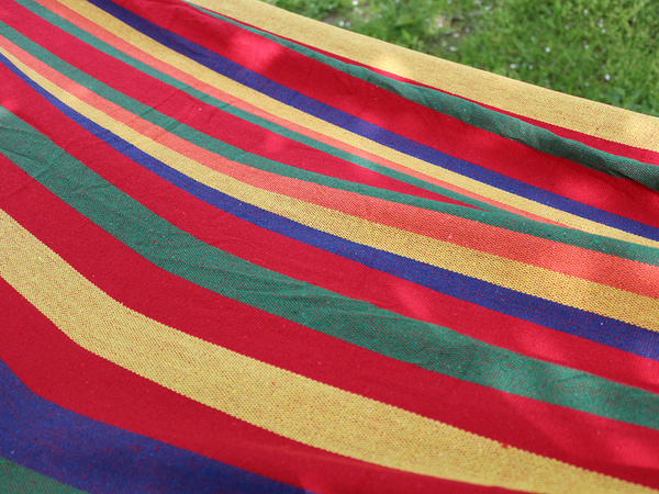 Hamac de jardin double xxl touristique housse rayée 200 x 150 large