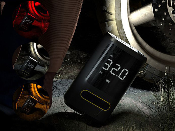 Elektrische fahrradpumpe für fahrrad und auto kompressor taschenlampe 10 bar lcd