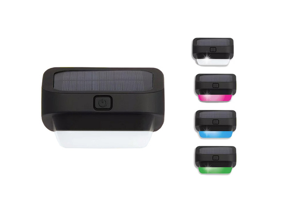 Solar garten led licht rgb für treppen terrasse zaun dämmerungssensor