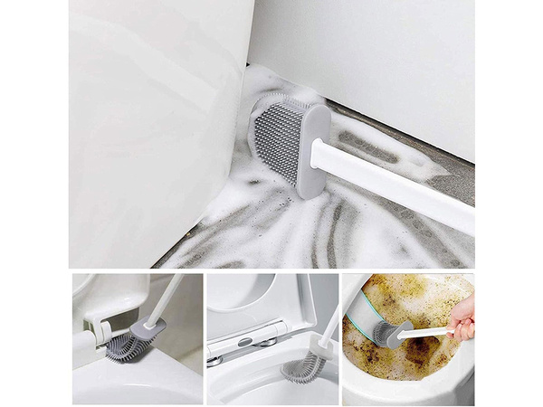 Perie de toaletă din silicon pentru baie bază completă rezistentă la scurgeri