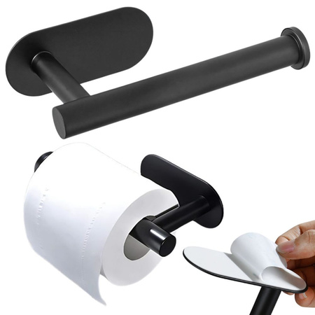 Toilettenpapierhalter wc selbstklebend ohne bohren schwarz loft metall