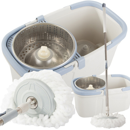 Rotary mop 360 spin turbo bucket set microfibre pad