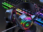 Herní sluchátka 7.1 rgb kabelová do uší s mikrofonem