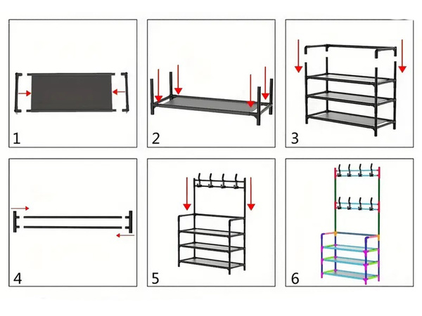 5 aukštų metalinis kabyklos stovas batai rankinės palėpės spinta