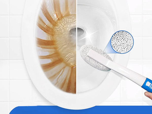 Pumice brush for bathroom cleaning