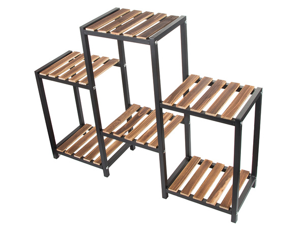 Flower pot high standing wooden flower bed 3 tier bookcase