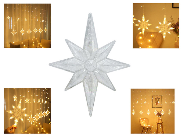 Lichter girlande sterne licht vorhang 138 led