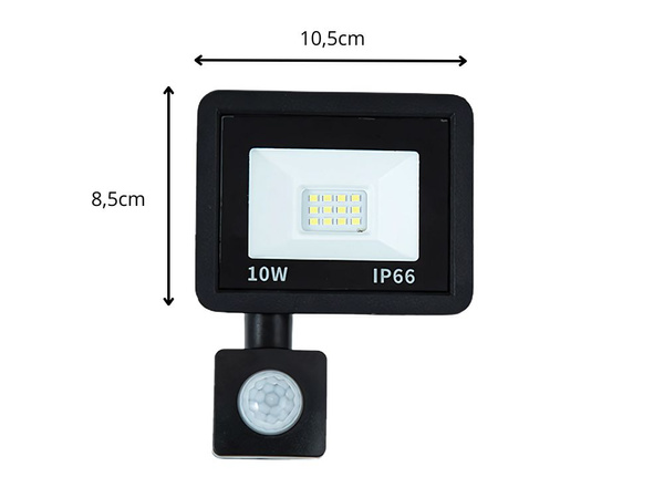 Proyector halógeno led 10w 6000k con sensor crepuscular ip66