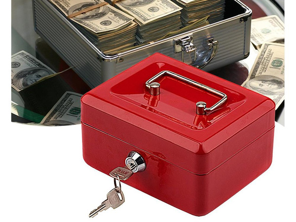 Metal money box safe key documents