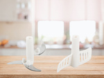 Hand chopper for vegetables, fruit and meat kitchen mixer with 2-in-1 stirrer