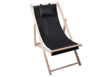 Wooden deckchair beach chairs folding garden cushion beach chair