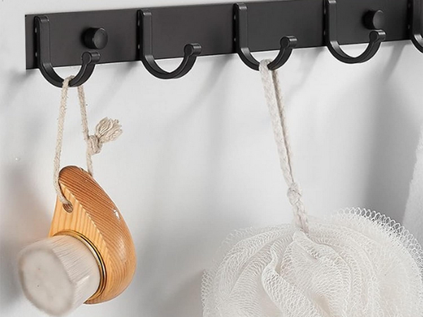 Perchero de pared para pasillo baño 5 ganchos
