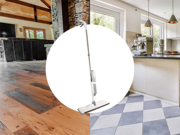 Mop plat cu spălător spray de curățat podele mop cu apă