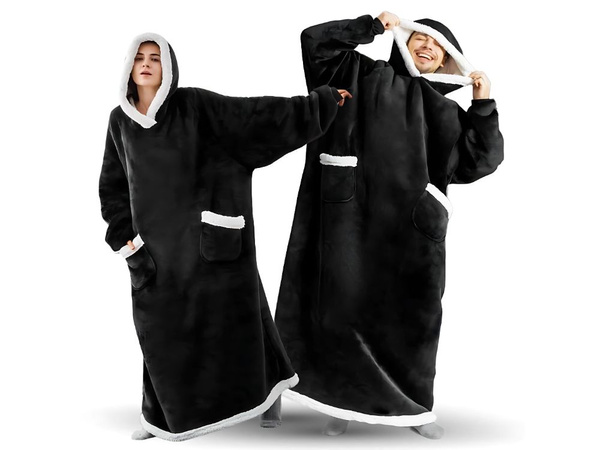 Meleg meleg pulóver takaró nagy oversize vastag puha kapucnis köpeny hosszú xxl