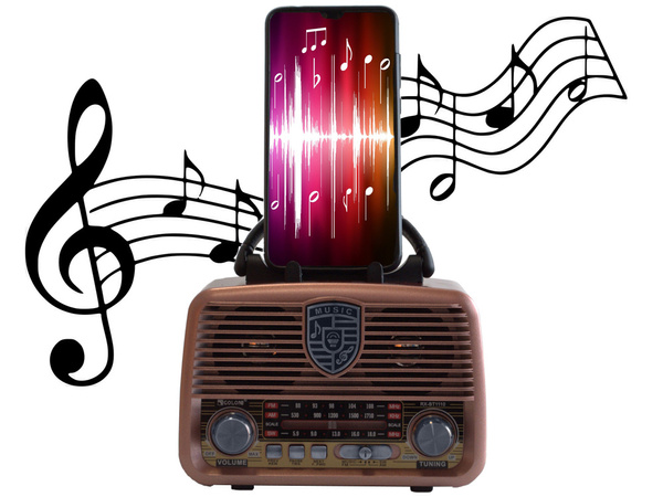 Retro virtuves mobilais radio fm am bluetooth usb uzlādējama antena