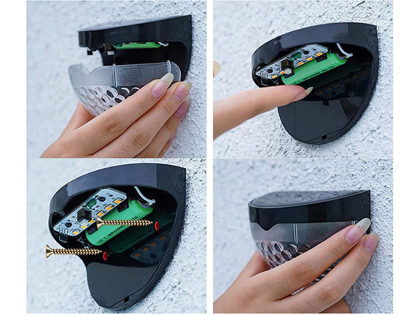 NAPELEMES LÁMPA FALI LÁMPA SZÜRKÜLET ÉRZÉKELŐ LED HOMLOKZATI KERTI LÁMPA