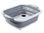 Silicone folding bowl with drain board sink