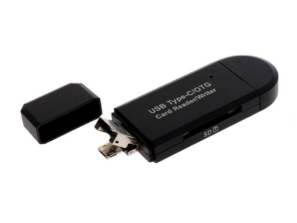 Sd kortelių skaitytuvas microsd tf usb usb-c micro usb 3w1