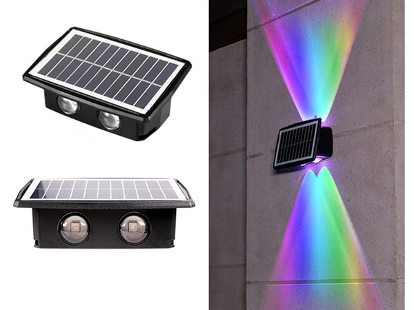 Saules led fasādes lampa ar krēslas sensoru sienas sienas lampa