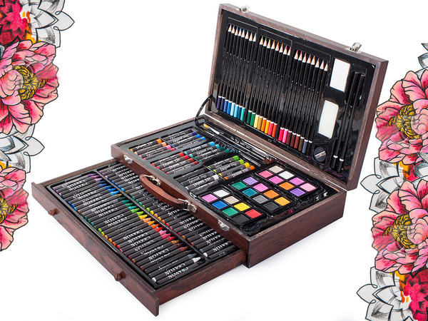 Set de arte para pintar estuche madera 143