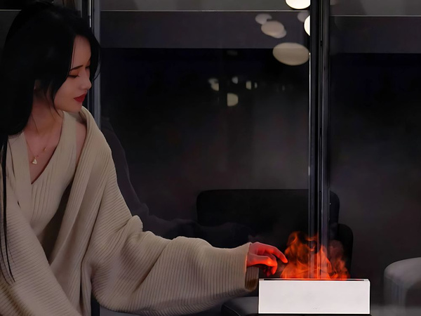 Led usb ultrasonic levegőpárásító flame aromaterápiás diffúzor