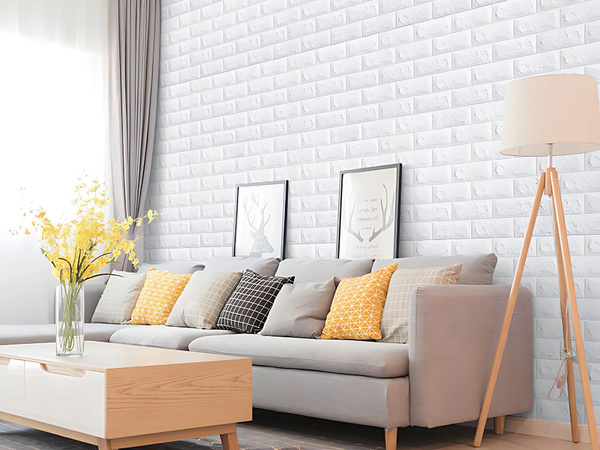 Paneles de pared 3d ladrillo blanco papel pintado autoadhesivo decorativo de espuma