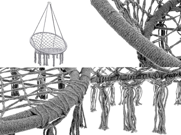 Balançoire de jardin nid de cigogne chaise suspendue boho 80cm